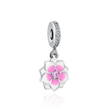 925 Silver Fairy Butterfly Daisy Pendant Charm Bead for Bracelet