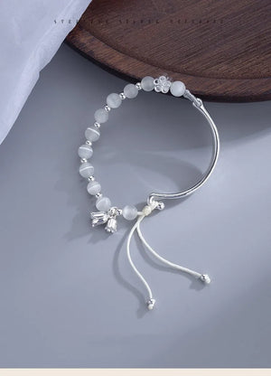 925 Silver Flower Bracelet for Women Vintage Versatile Jewelry