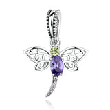 925 Silver Flower Heart Butterfly Charm Bead for Bracelet DIY Jewelry