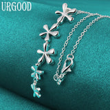 925 Silver Flower Pendant Necklace 16-30 Inch Chain