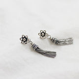 925 Silver Flower Tassel Earrings for Women Thai Silver Lady