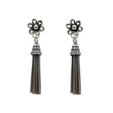 925 Silver Flower Tassel Earrings for Women Thai Silver Lady