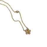 925 Silver Flower Necklace Flash Diamond Plum Chain