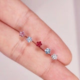 925 Silver Flower Nose Stud Stone Nose Piercing 20Pcs/Pack