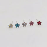 925 Silver Flower Nose Stud Stone Nose Piercing 20Pcs/Pack