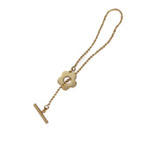 925 Silver Flower Clasp Bead Chain Lariat Bracelet