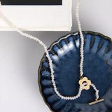 925 Silver Flower OT Clasp Lariat Necklace Freshwater Pearl Bead