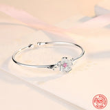 925 Silver Flower Cuff Bracelet Wedding Jewelry