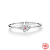 925 Silver Flower Cuff Bracelet Wedding Jewelry