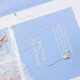 925 Silver Flower Pendant Necklace Women Chain Fine Jewelry