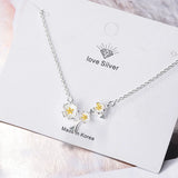 925 Silver Flower Pendant Necklace Women Chain Fine Jewelry