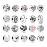 925 Silver Flower Planet Clips Buckle Bracelet Bangles