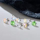 925 Silver Flower Stud Earrings Girls Party Jewelry