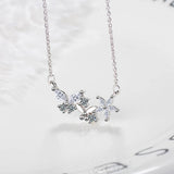 925 Silver Zirconia Butterfly Pendant Necklace for Women