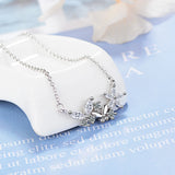 925 Silver Zirconia Butterfly Pendant Necklace for Women