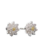 925 Silver Flower Stud Earrings Vintage Wedding Jewelry for Girls