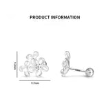 925 Silver Flower Stud Earrings Sweet Petal Forest System Earring