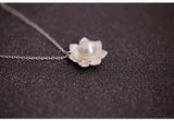 925 Silver Flower Shell Pearl Necklace Pendant Gift