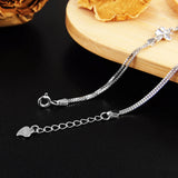 925 Silver Flowers Bracelet Romantic Style for Women Girls - Fine Jewelry