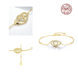 925 Silver Foot Bracelet Zircon Heart Love Ankle Chains