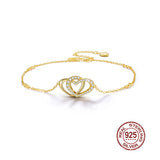 925 Silver Foot Bracelet Zircon Heart Love Ankle Chains