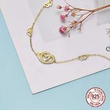 925 Silver Foot Bracelet Zircon Heart Love Ankle Chains