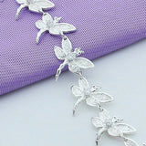 925 Silver Dragonfly Necklace Earrings Set