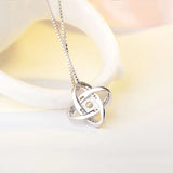 925 Silver Forever Heart Clover Flower Necklace for Women