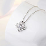 925 Silver Forever Heart Clover Flower Necklace for Women