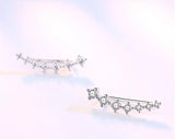 925 Silver 7 Stars Zirconia Clip Earrings Ear Cuff Boucle D'oreille