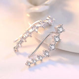 925 Silver 7 Stars Zirconia Clip Earrings Ear Cuff Boucle D'oreille