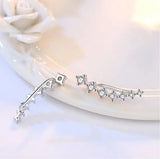 925 Silver 7 Stars Zirconia Clip Earrings Ear Cuff Boucle D'oreille