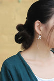 925 Silver 4 Leaf Clover Earrings Long Drop Women Brincos Fine Jewelry