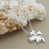 925 Silver Four Leaves Clover Pendant Necklace 18 Inch Chain Gift