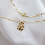 925 Silver French Basket Rose Flower Pendant Necklace Women Wedding Jewelry