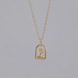 925 Silver French Basket Rose Flower Pendant Necklace Women Wedding Jewelry
