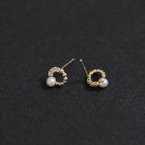 925 Silver Pea Pearl Earrings Vintage 14k Plated Jewelry