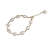 925 Silver Freshwater Pearl Bell Bracelet Wedding Party Jewelry