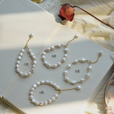 925 Silver Freshwater Pearl Bell Bracelet Wedding Party Jewelry