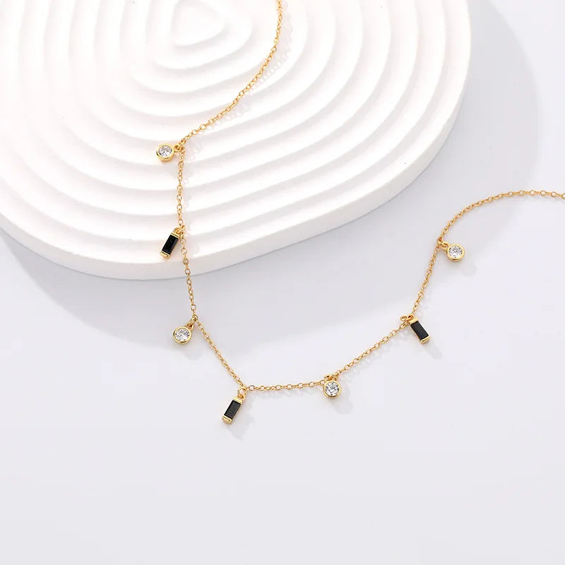 925 Sterling Silver Colorful Zircon Necklace for Women