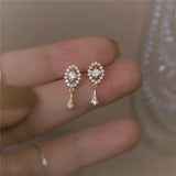 925 Silver Crystal Tassel Drop Earrings Plating 14k - Wedding Gift Jewelry