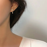 925 Silver Crystal Tassel Drop Earrings Plating 14k - Wedding Gift Jewelry