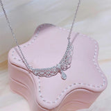 925 Silver French Lace Zircon Necklace Crown Collar Chain