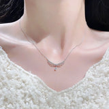 925 Silver French Lace Zircon Necklace Crown Collar Chain