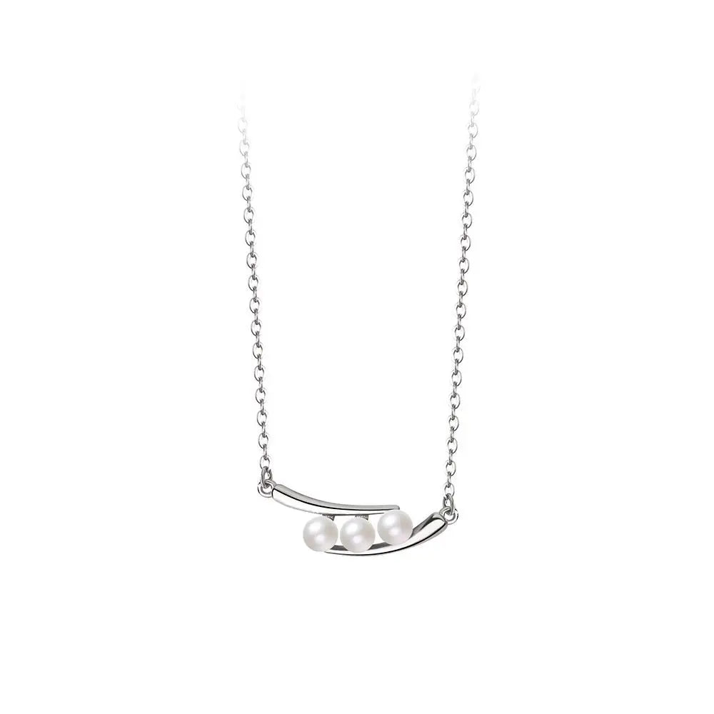 925 Silver Vintage Pearl Pendant Necklace for Women