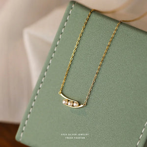 925 Silver Vintage Pearl Pendant Necklace for Women