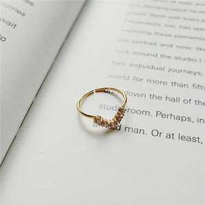 925 Silver Zircon Geometric Open Ring for Women Party Jewelry Gift