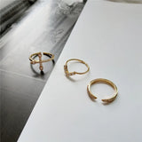 925 Silver Zircon Geometric Open Ring for Women Party Jewelry Gift