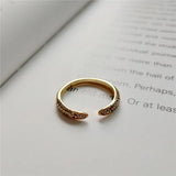 925 Silver Zircon Geometric Open Ring for Women Party Jewelry Gift