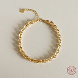 925 Silver Cross Print Chain Bracelet Women 18k Wedding Jewelry Gift